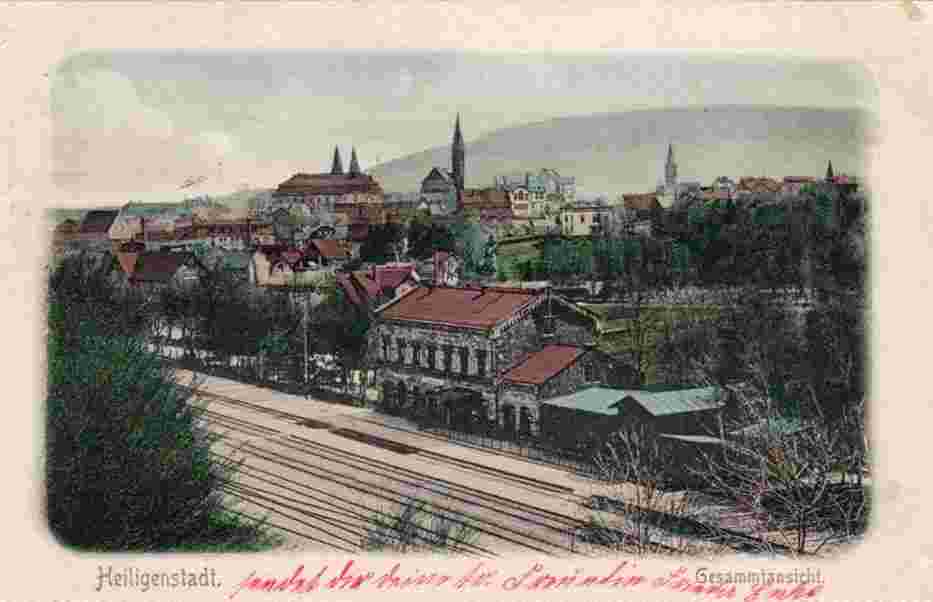 Heilbad Heiligenstadt. Panorama der Stadt und Bahnhof