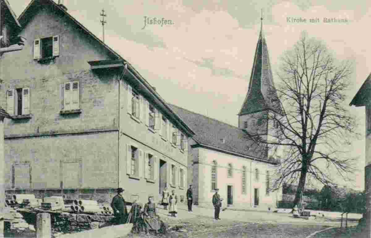 Ilshofen. Kirche mit Rathaus, 1909