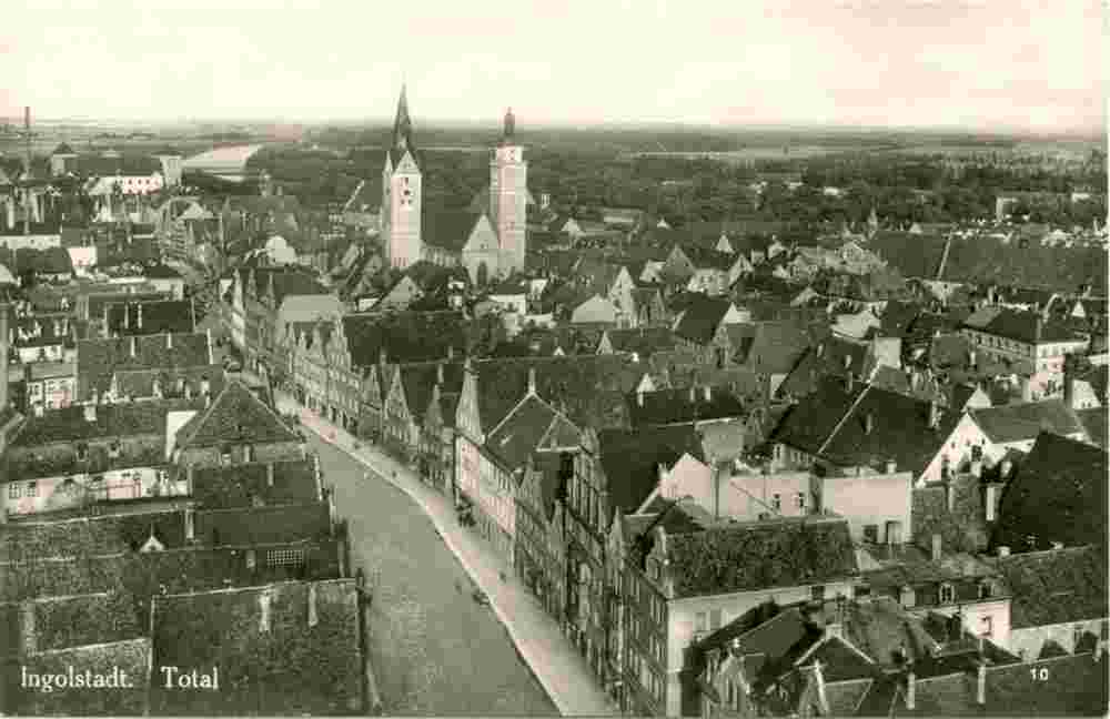 Ingolstadt. Panorama von Stadt, 1925