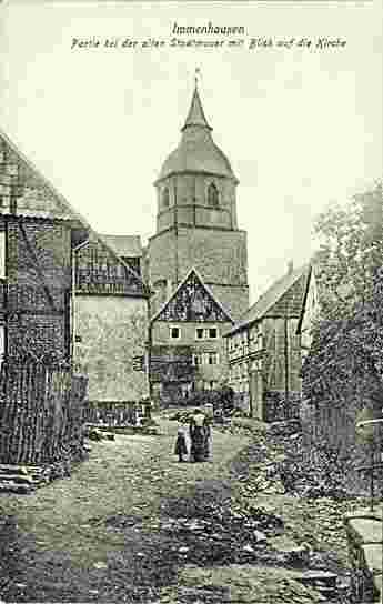 Immenhausen. Panorama der Stadt mit Kirche