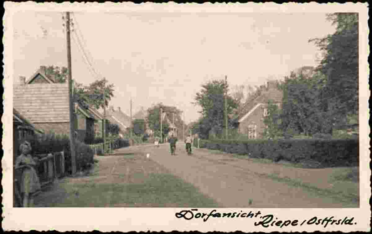 Ihlow. Riepe - Blick auf Dorfstraße, 1951