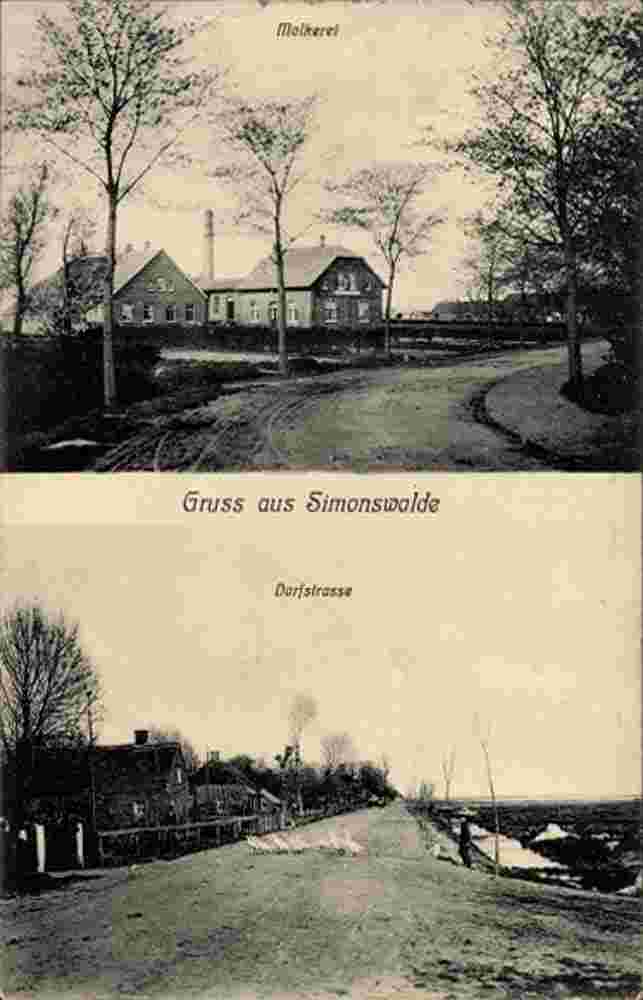 Ihlow. Simonswolde - Molkerei, Dorfstraße, 1911