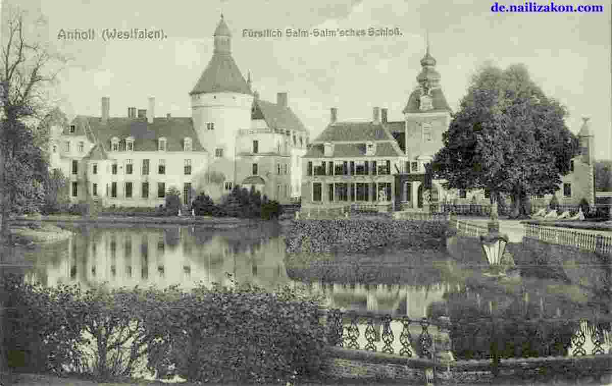 Isselburg. Fürstliches Schloß, Teich mit brücke