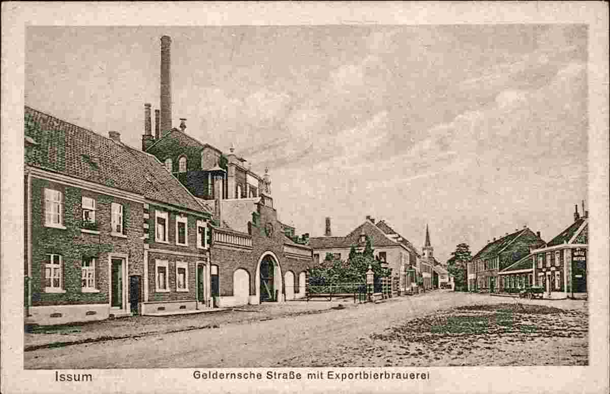 Issum. Geldernsche Straße mit Exportbierbrauerei, 1922