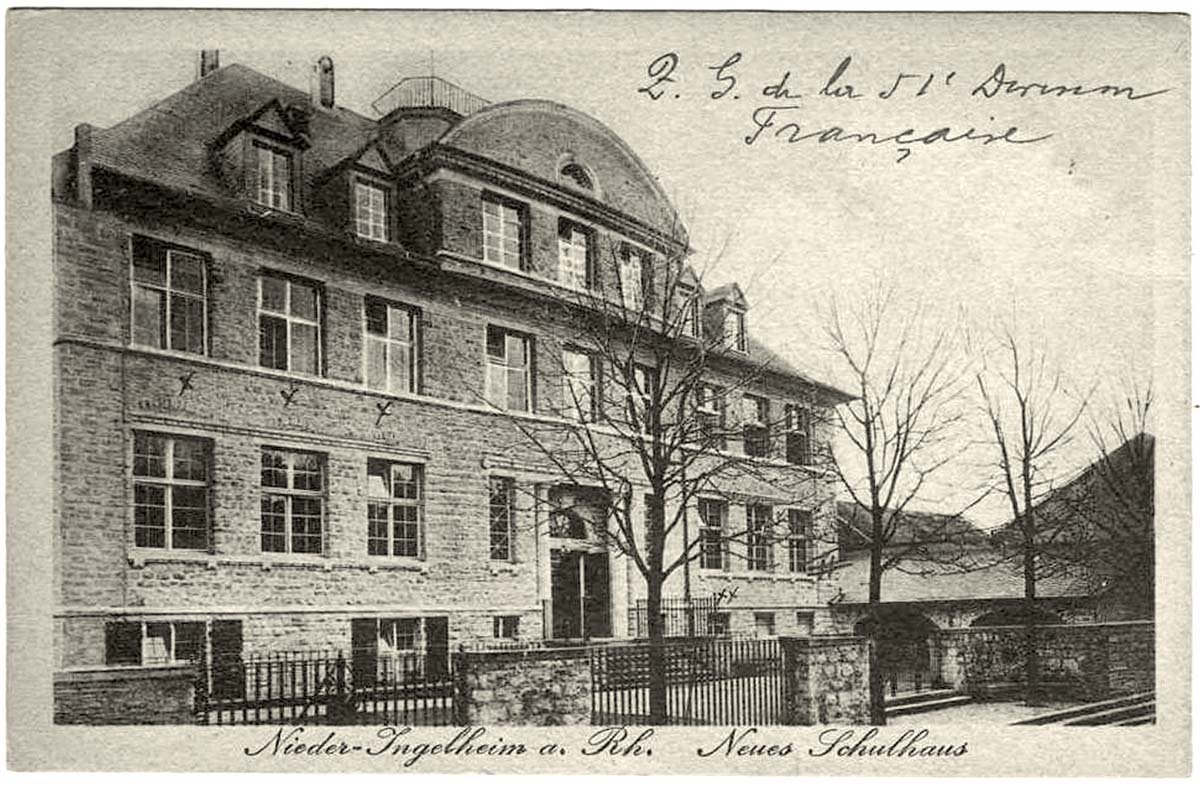 Ingelheim am Rhein. Nieder-Ingelheim - Neue Schulhaus, 1919