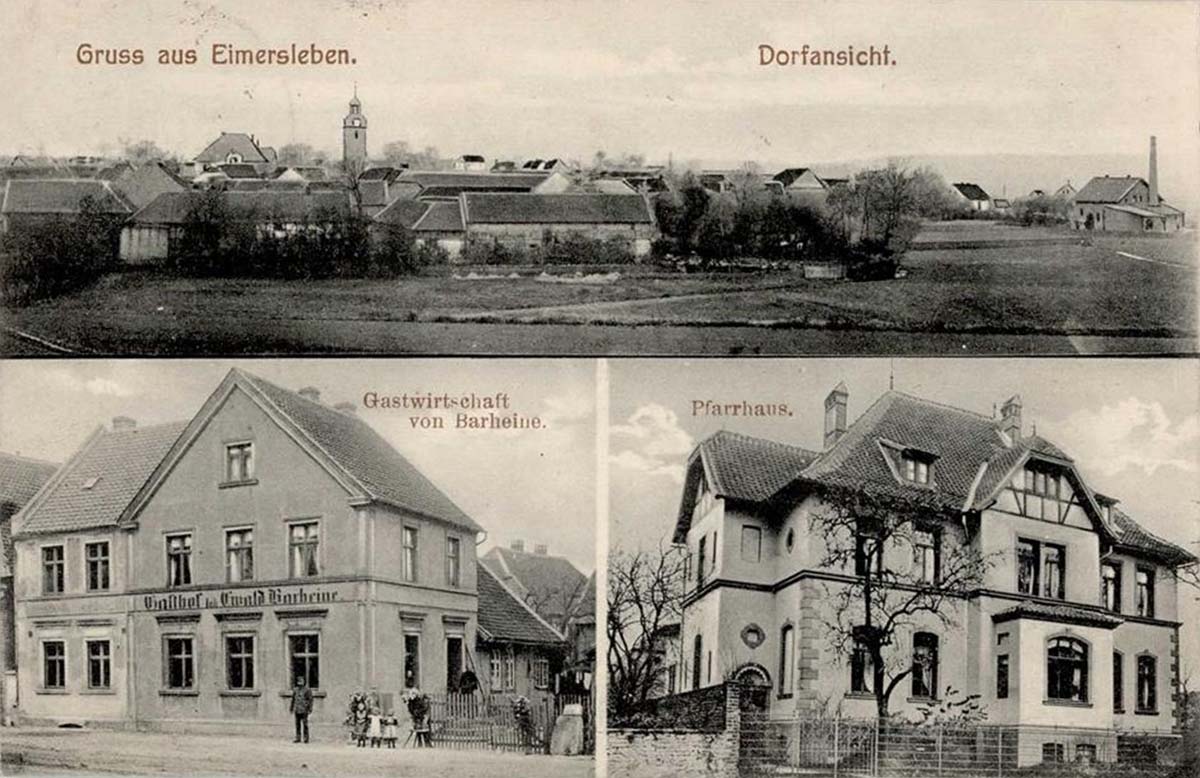 Ingersleben. Eimersleben - Gasthaus von Barheine, Pfarrhaus, 1907
