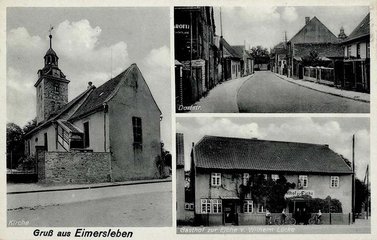 Ingersleben. Eimersleben - Gasthof zur Eiche, Fahrrad, Dorfstraße