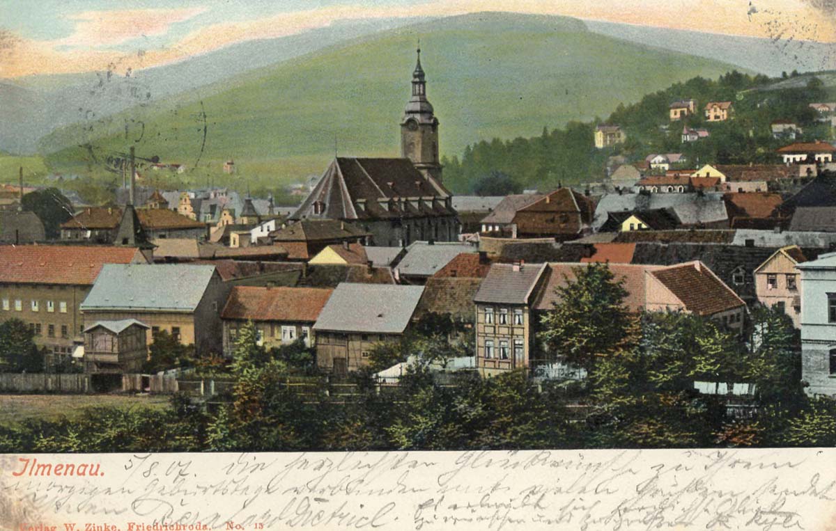 Ilmenau. Panorama der Stadt, 1907