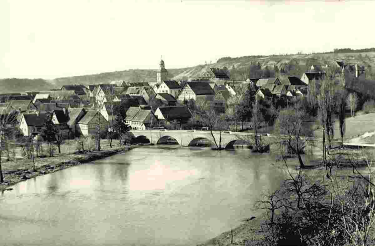 Panorama von Jagsthausen und brücke