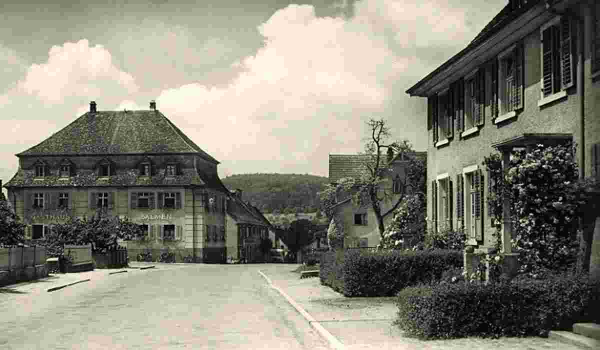 Jestetten. Panorama von Dorfstraße