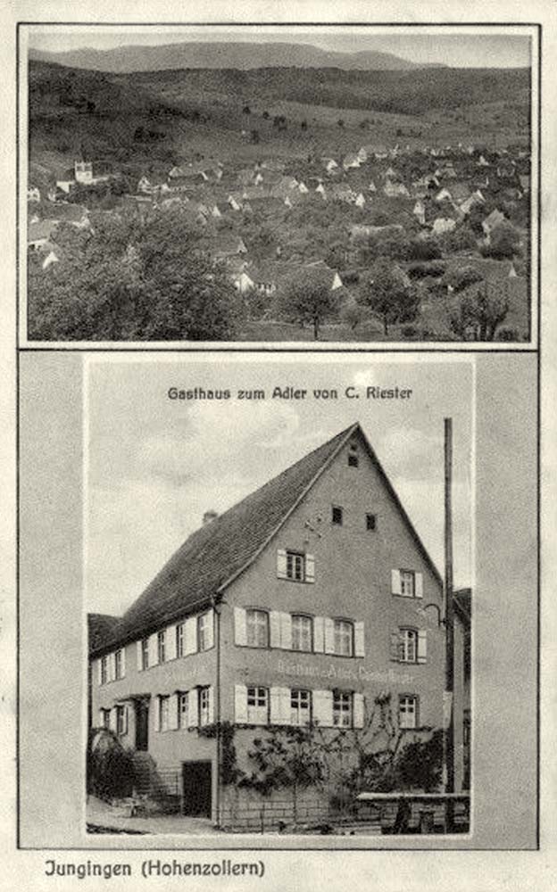 Panorama von Jungingen, Gasthaus zum Adler von C. Riester