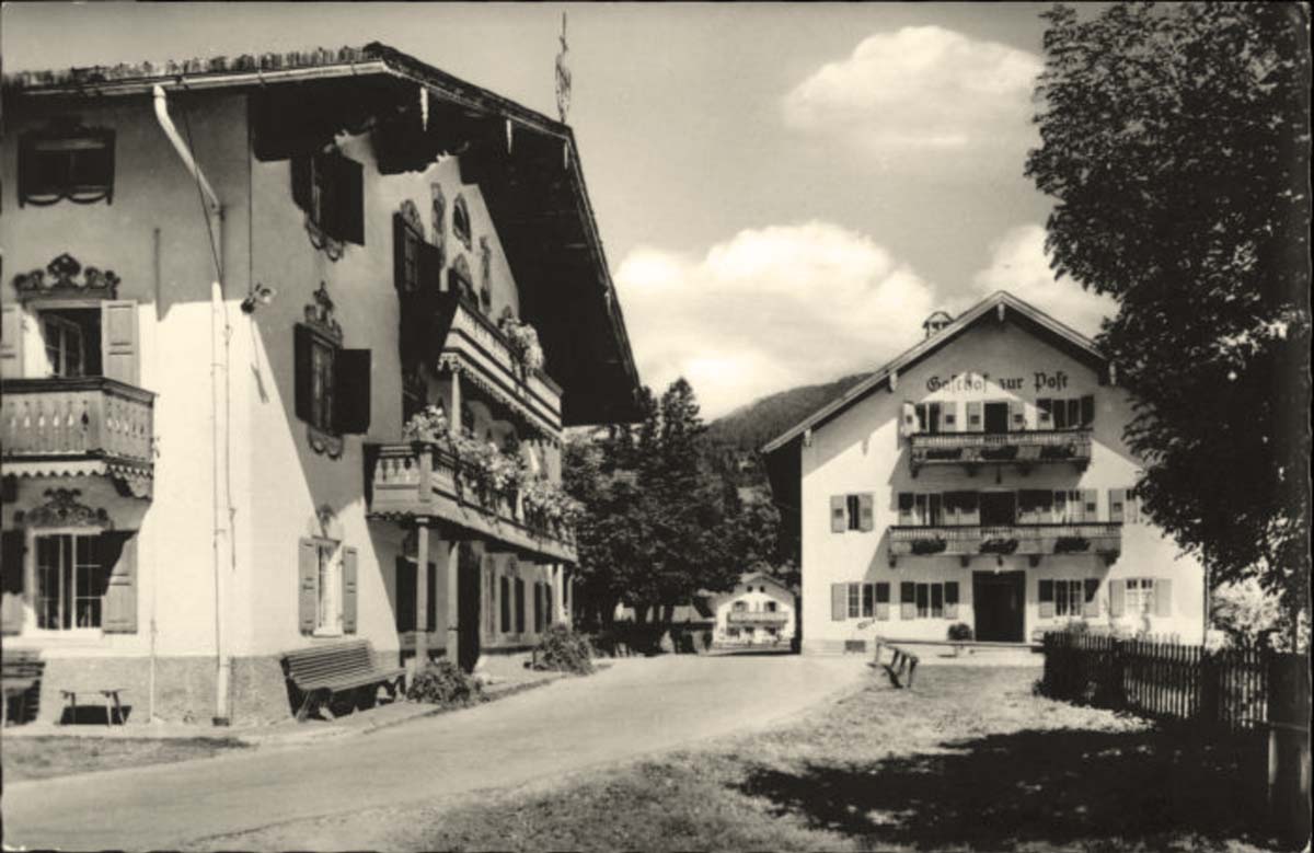 Jachenau. Gasthof zur Post, um 1955