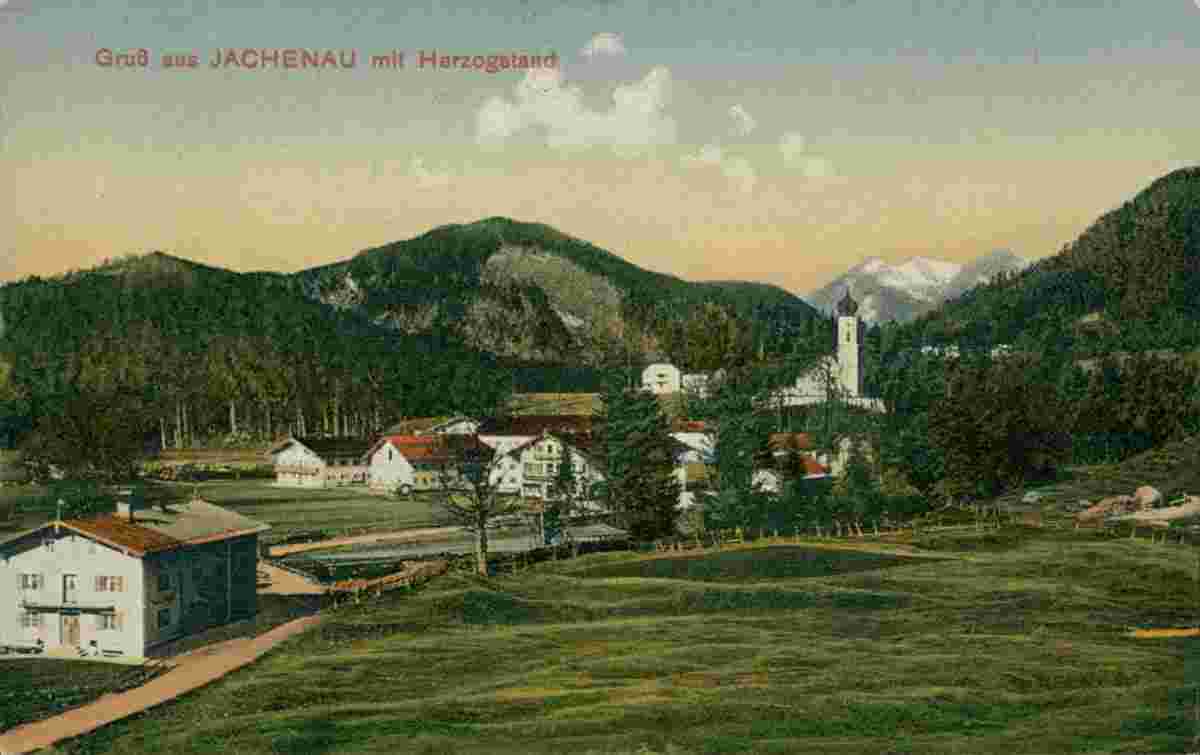 Jachenau. Jachenau mit Herzogstand, um 1915