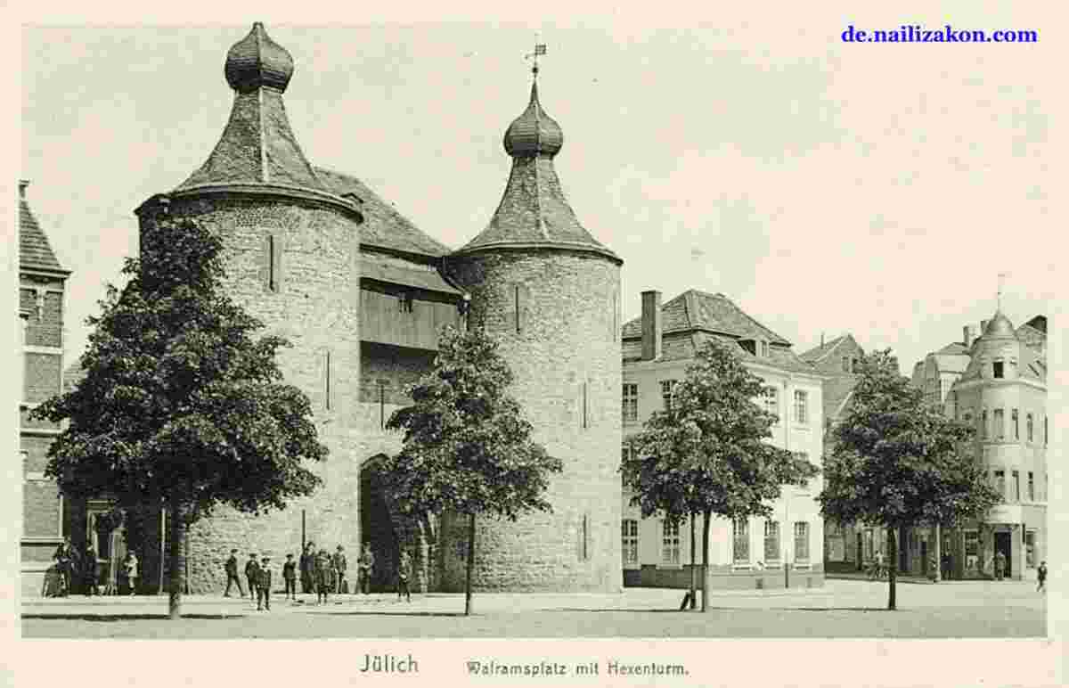 Jülich. Walramsplatz mit Hexenturm, 1919