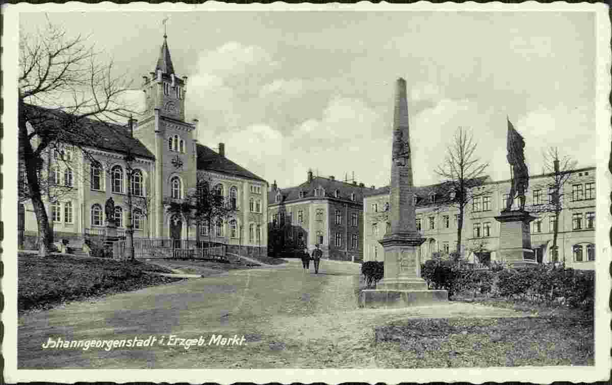 Johanngeorgenstadt. Markt und Rathaus, um 1935