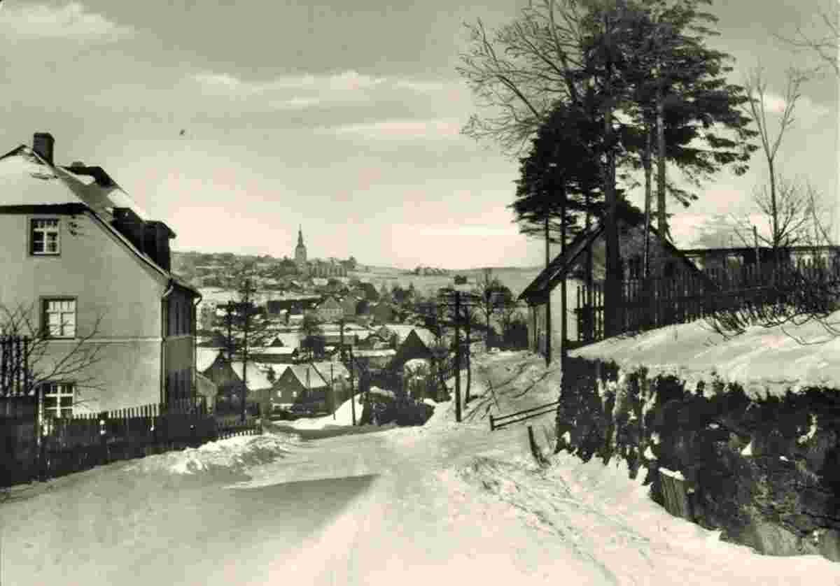 Jöhstadt. Blick auf den Ort im Winter, 1975