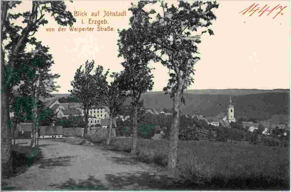 Jöhstadt. Blick auf Jöhstadt von der Weiperter Straße, 1912