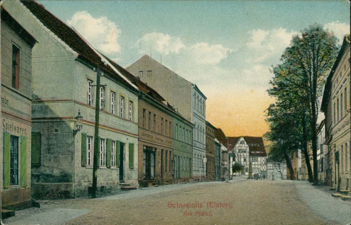 Jessen (Elster). Schweinitz - Hauptstraße und Markt, 1912