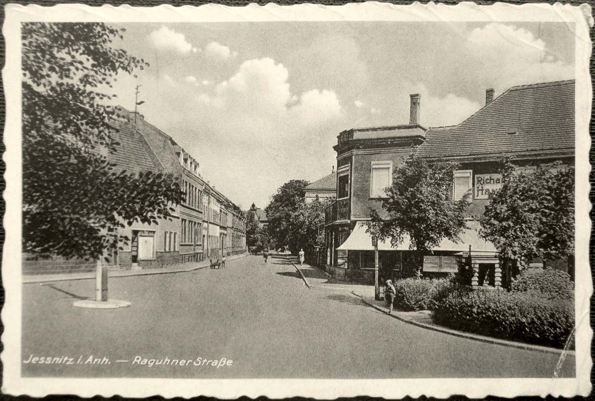 Jeßnitz (Anhalt). Raguhner Straße, um 1930