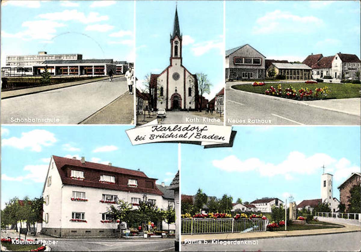 Karlsdorf-Neuthard. Sch�nbornschule, Katholische Kirche