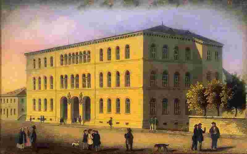Karlsruhe. Das erste Gebäude der Technische Hochschule 'Fridericiana'
