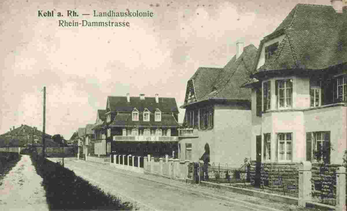 Kehl. Landhauskolonie, Rhein-Dammstrasse, um 1910er