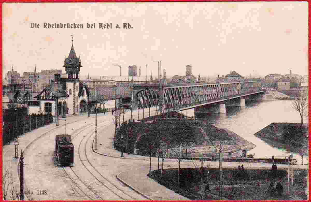 Kehl. Rhein Eisenbahnbrücke, 1907