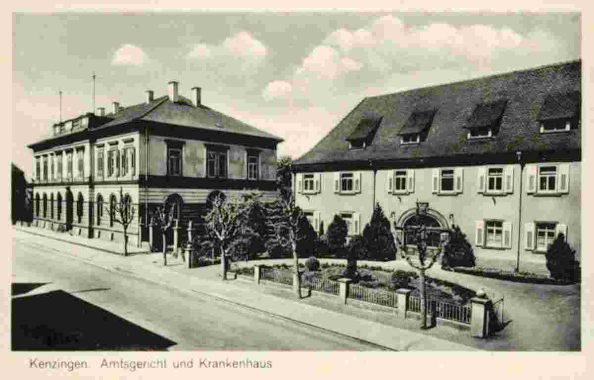 Kenzingen. Amtsgericht und Krankenhaus