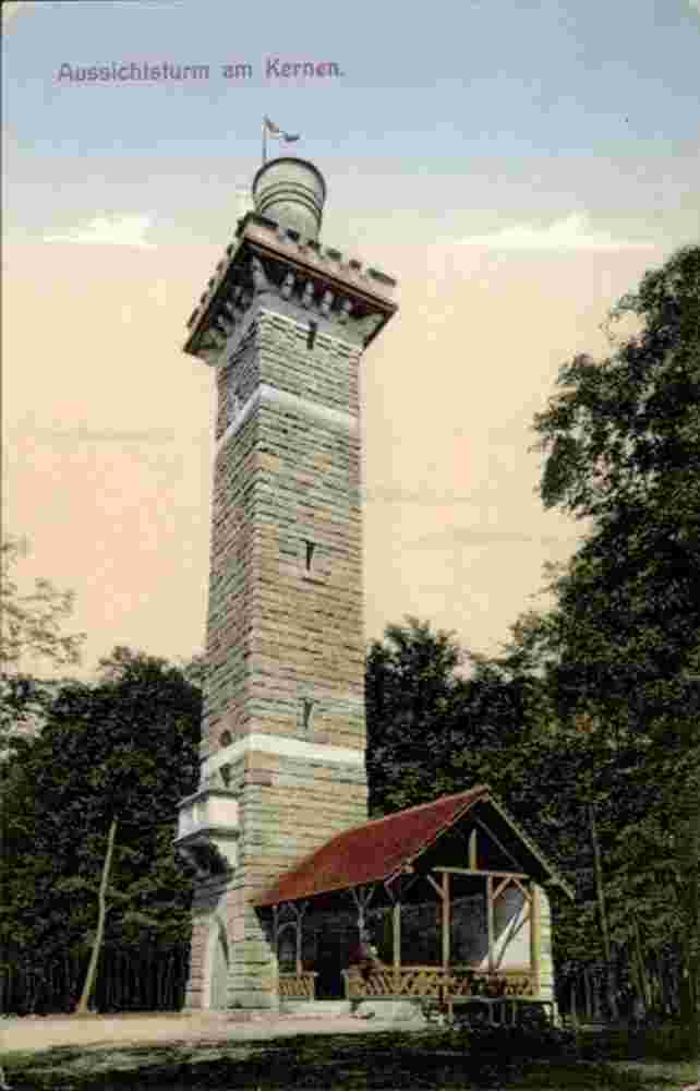 Kernen im Remstal. Gemeinde Fellbach - Aussichtsturm am Kernen, 1915
