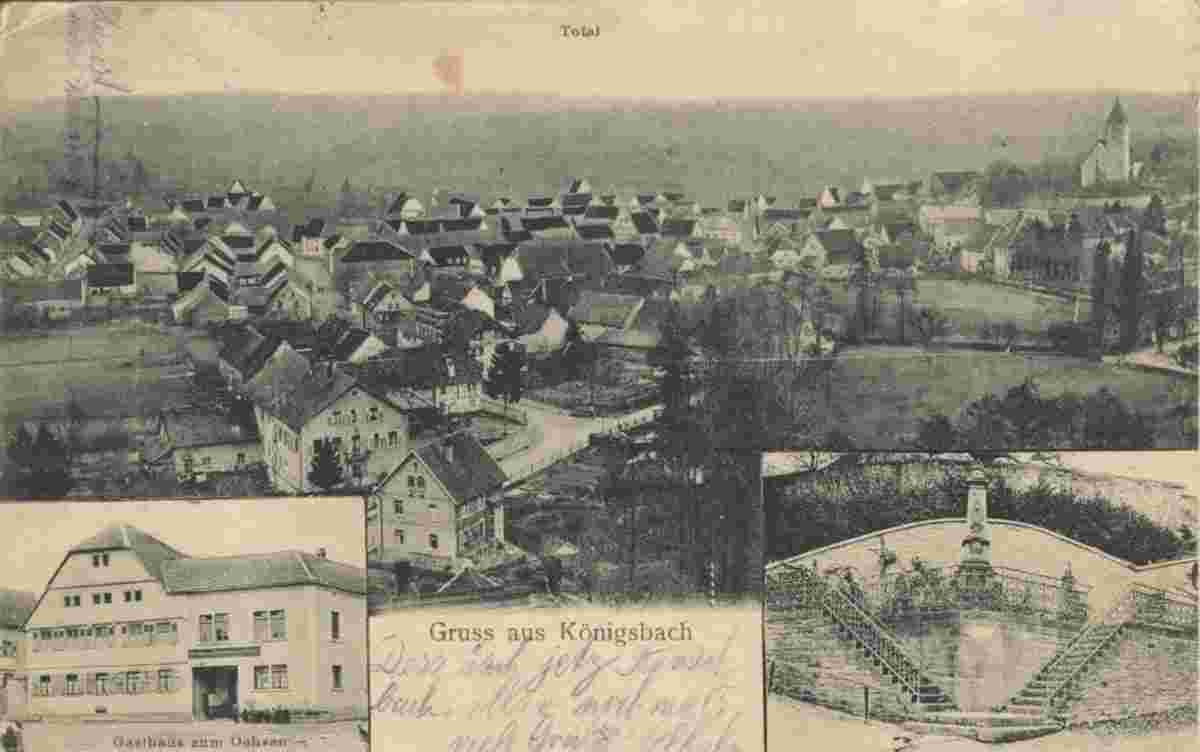 Königsbach-Stein. Königsbach - Dorfansicht, Gasthaus 'Zum Ochsen'