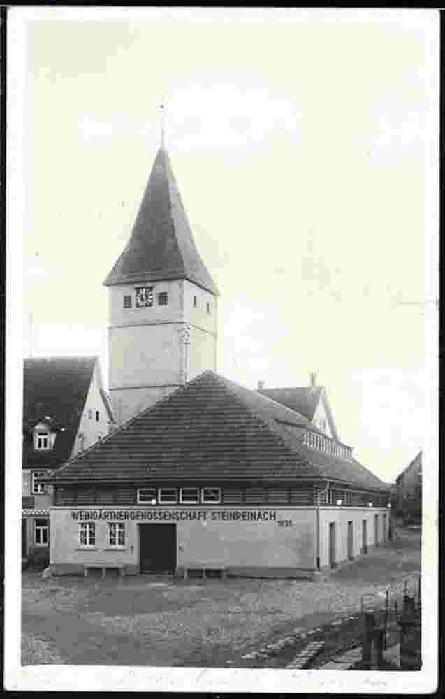 Korb. Weingärtnergenossenschaft und Kirche, 1935