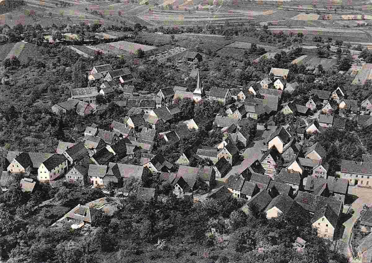 Kraichtal. Oberacker - Luftbild, 1965