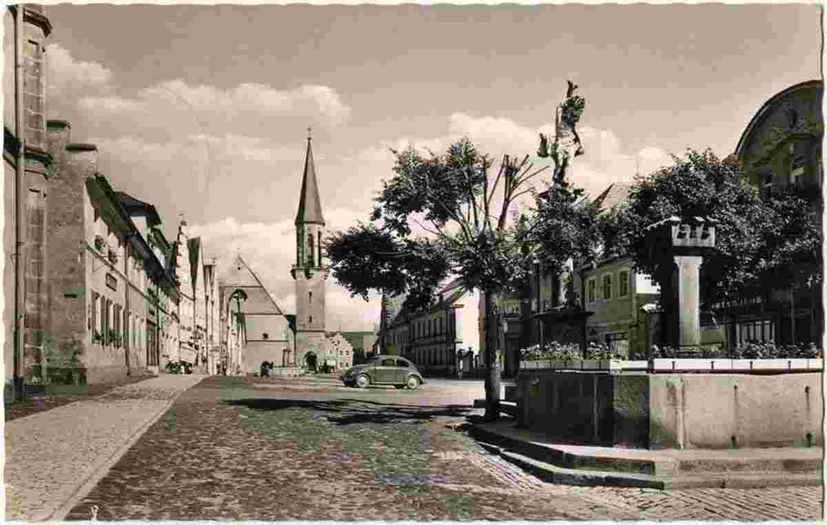 Kemnath. Stadtplatz mit brunnen, 1963