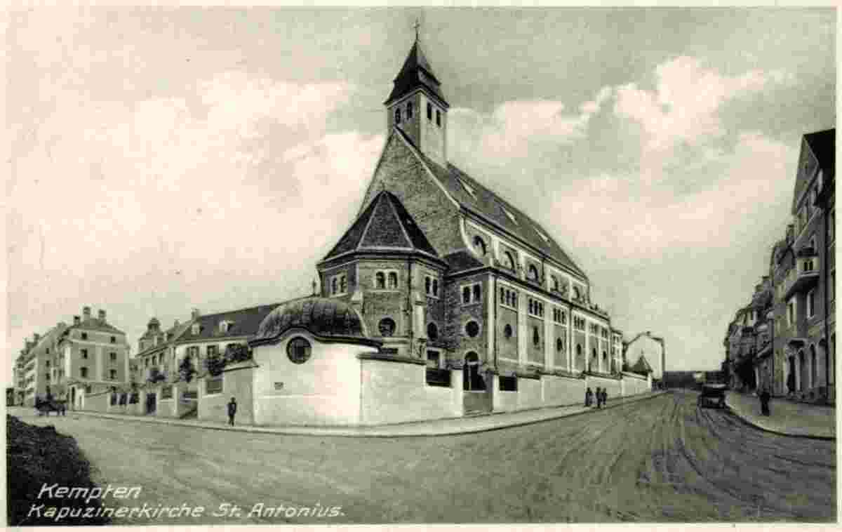 Kempten. Kapuzinerkirche St Antonius, um 1920