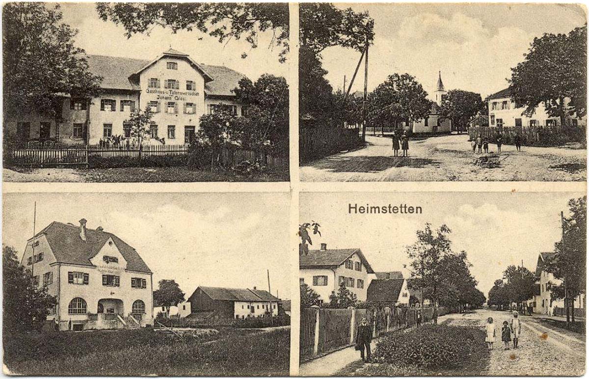 Kirchheim bei München. Heimstetten - Gasthaus von Johann Glasl, multipanorama, 1915