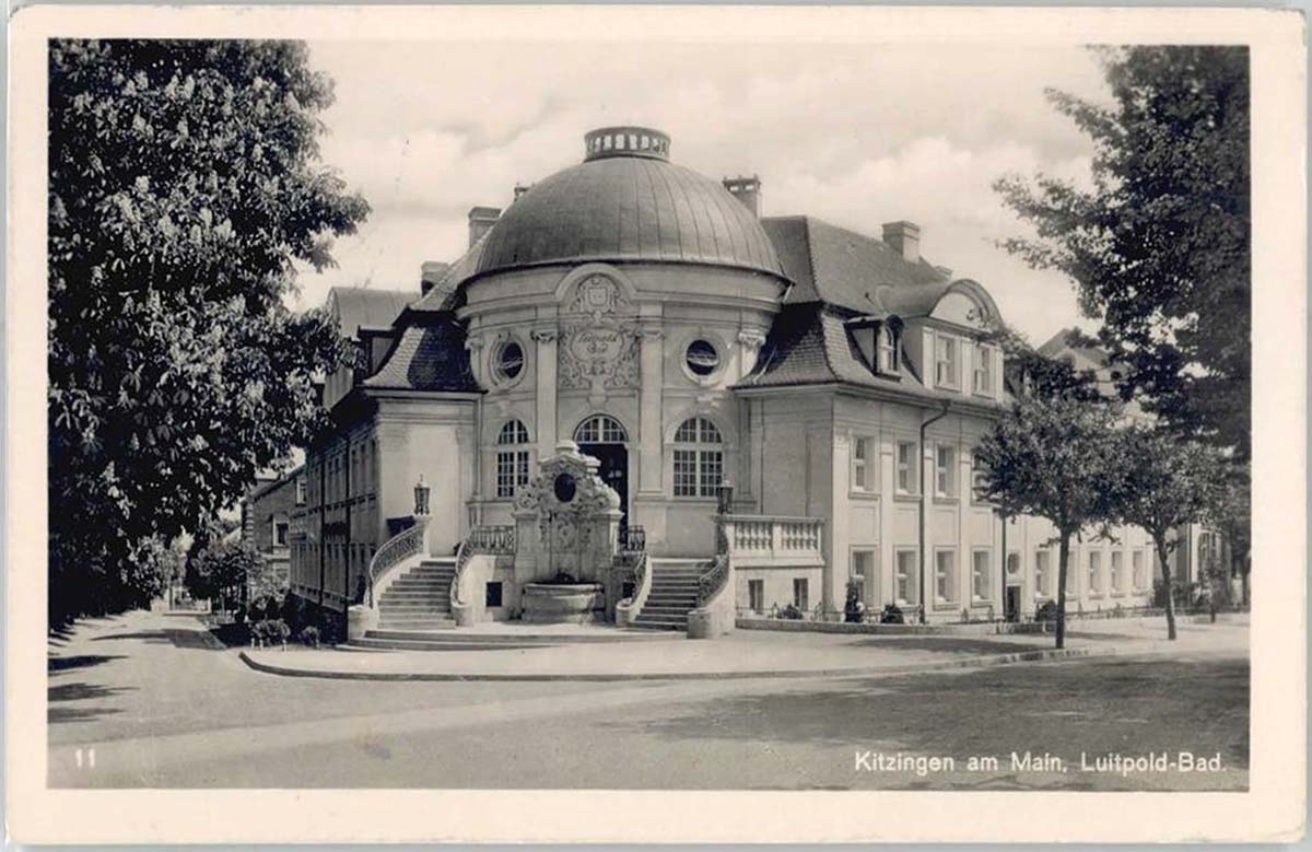 Kitzingen. Prinz Luitpold Bad, Städtische Sol- und Kohlensäurebad, 1949