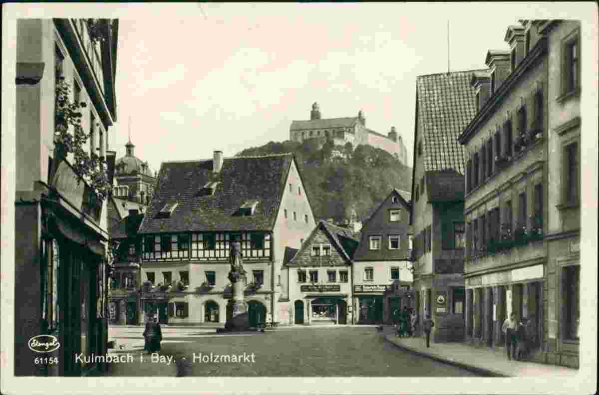 Kulmbach. Geschäfte am Holzmarkt, 1927