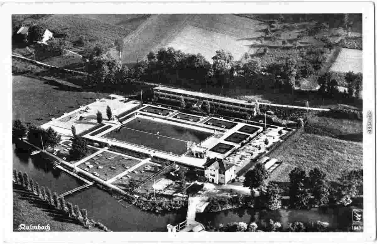 Kulmbach. Schwimmbad, Luftbild, 1932