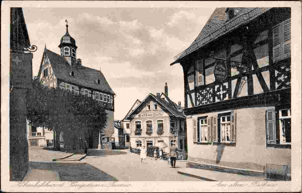 Königstein. Alten Rathaus mit Gasthaus Messer, 1930