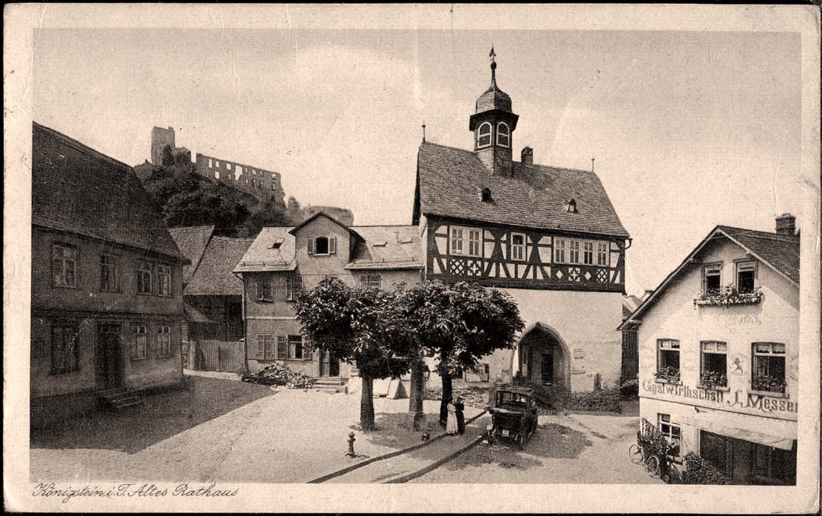 Königstein im Taunus. Alten Rathaus mit Gasthaus Messer