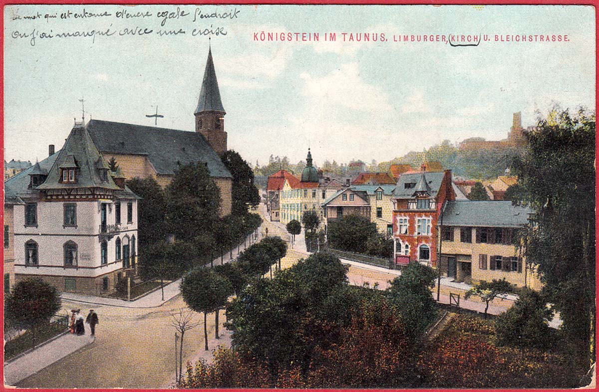 Königstein im Taunus. Limburger, Kirche und Bleichstraße