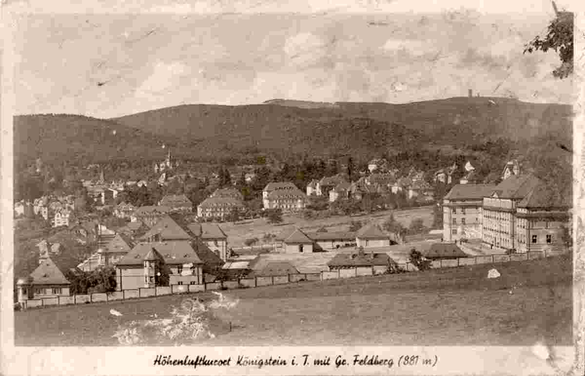 Panorama von Königstein im Taunus mit Feldberg, 1950