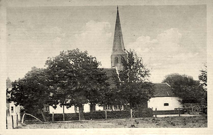 Kaarst. Früheres Rittergut 'Pampushof' mit Kirche Büttgen, 1917