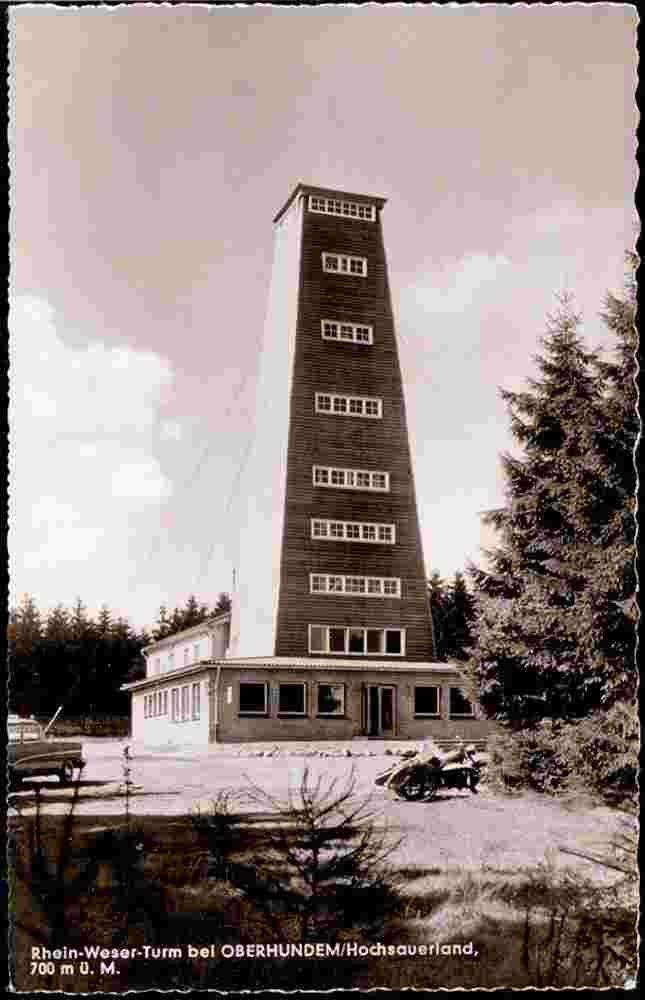 Kirchhundem. Oberhundem - Rhein Weser Turm, Besitzer Ludwig Kösters, um 1960