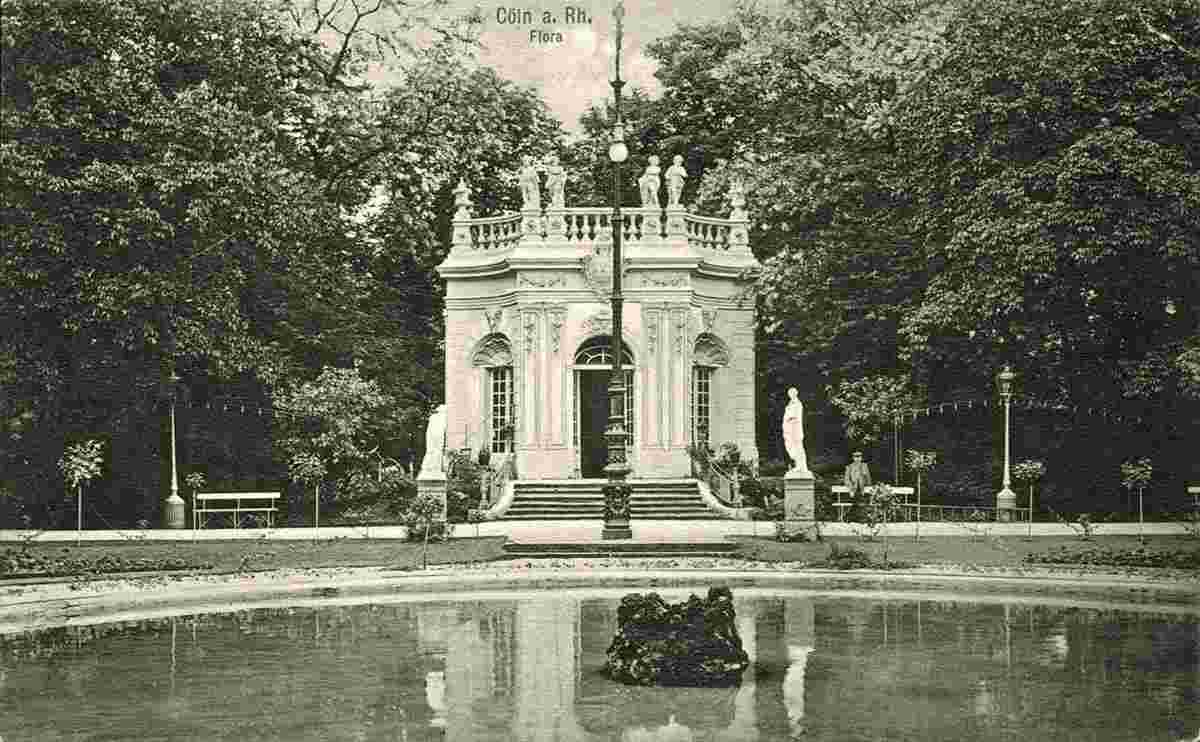 Köln. Botanischer Garten - Brunnen und Pavillon, 1905