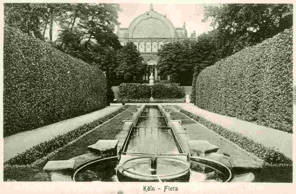 Köln. Botanischer Garten - Cascade und Wintergarten, 1918
