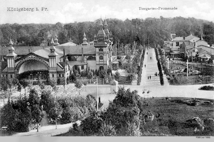 Königsberg (Kaliningrad). Zoo und Gehweg für Spaziergänge, 1908