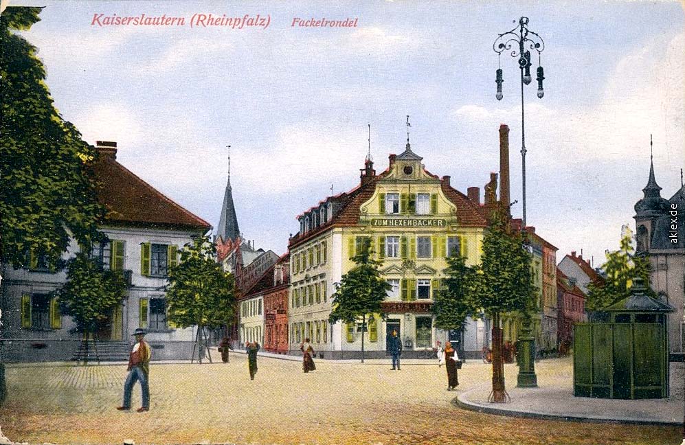Kaiserslautern. Fackelrondell und Zum Hexenbäcker, 1922