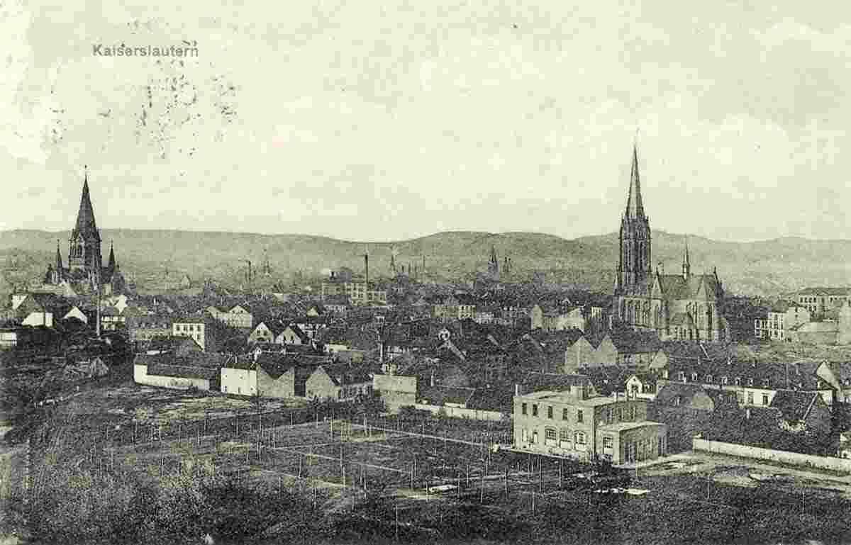 Kaiserslautern. Panorama der Stadt, 1908