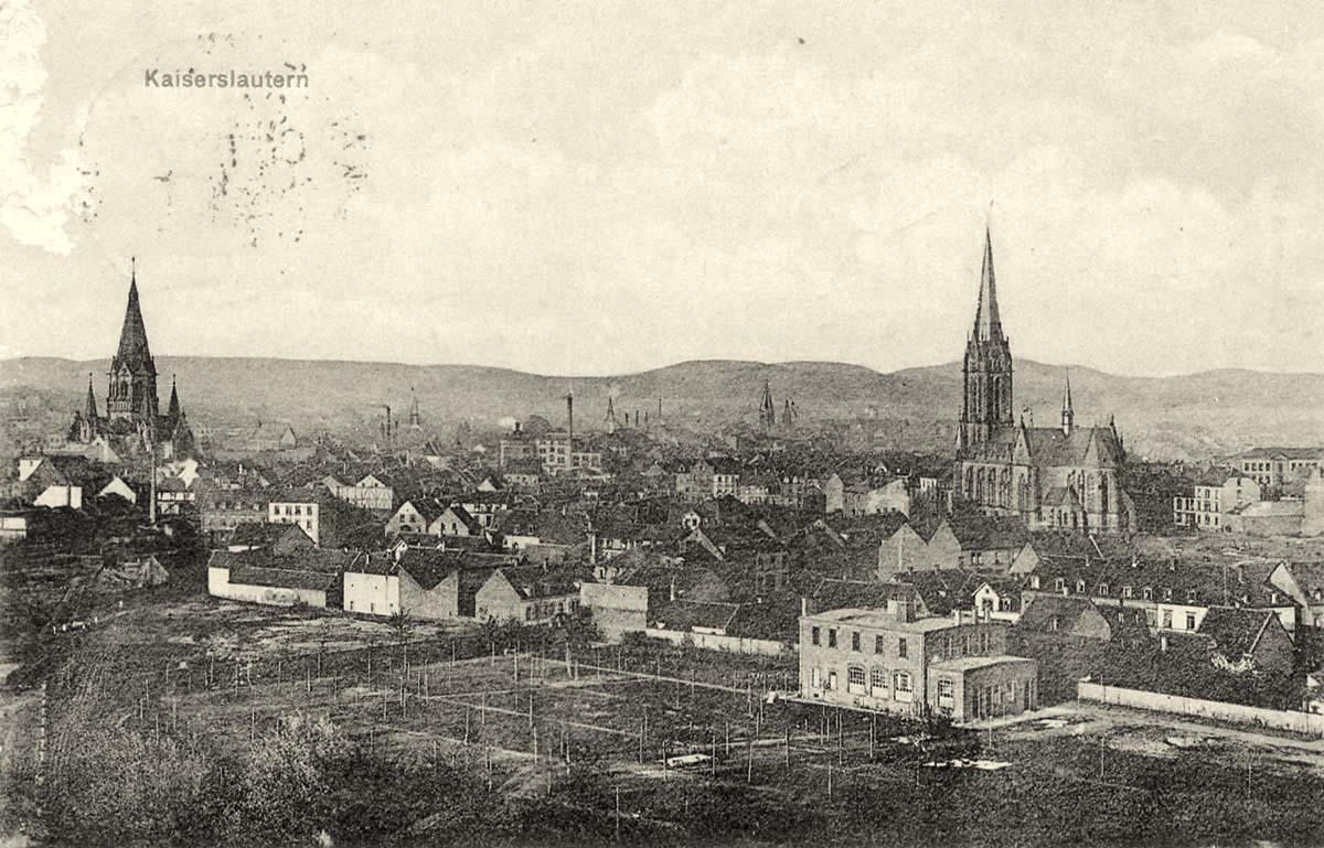 Kaiserslautern. Panorama der Stadt, 1908